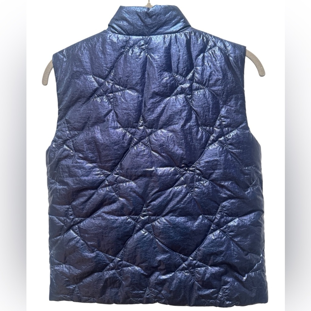 J. CREW Crewcuts Reversible Navy & Silver Quilted Vest - Picture 4 of 8
